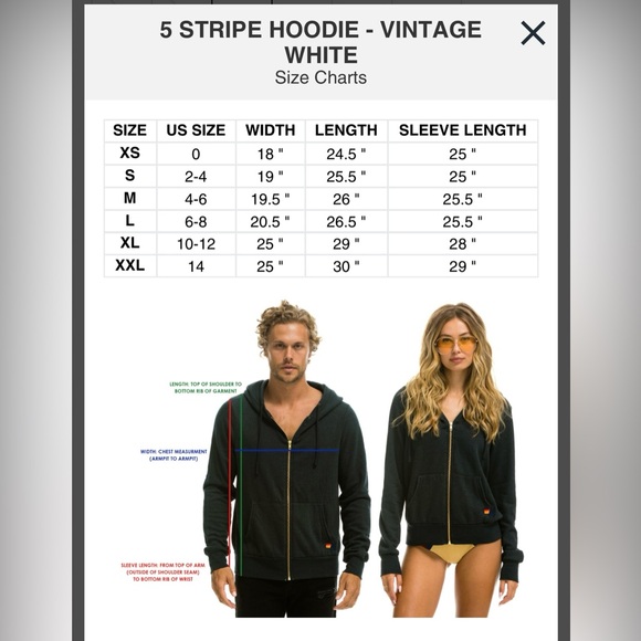 Aviator Nation 5 Stripe Zipper Hoodie size Medium - Picture 5 of 9